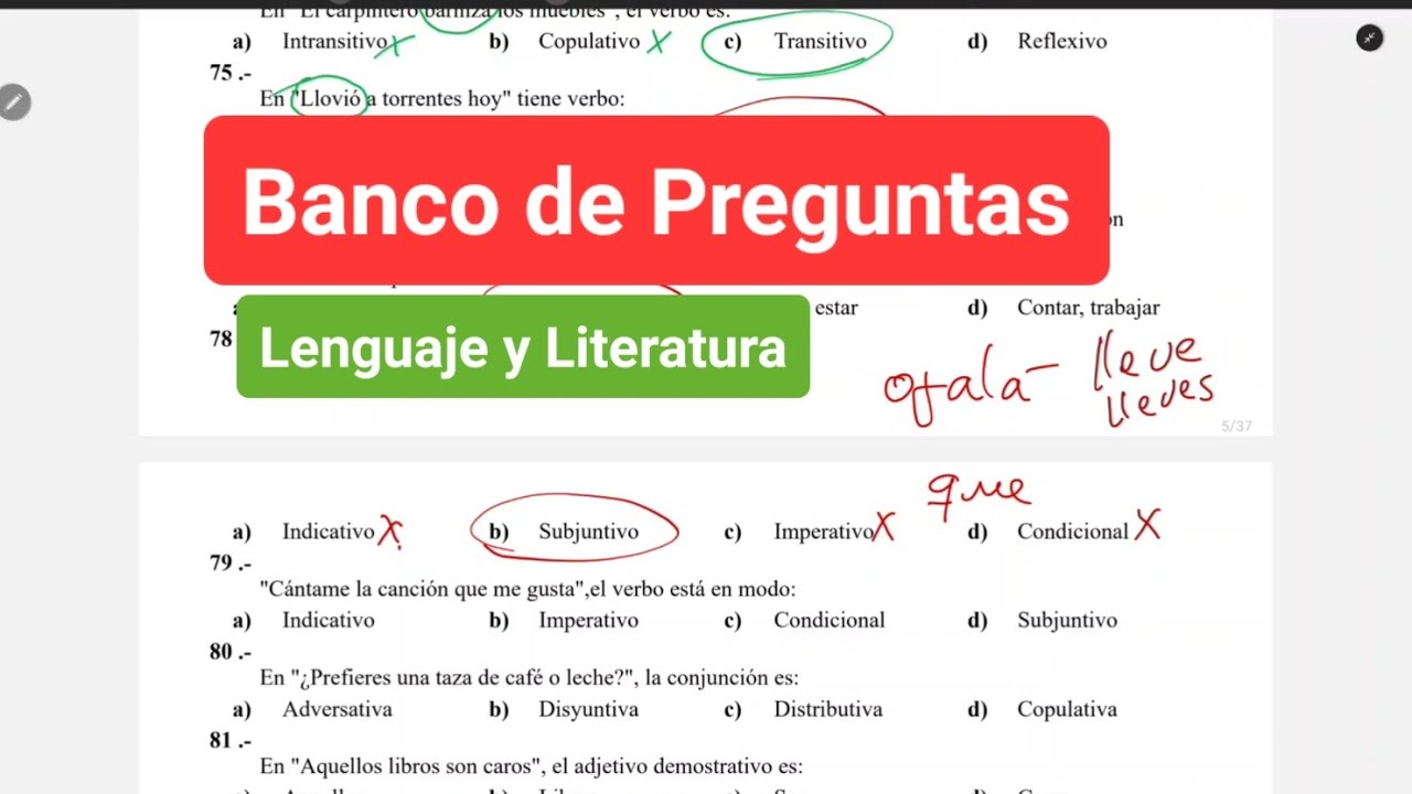 28 de octubre de 2023//Banco de preguntas de lenguaje y literatura