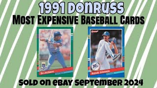 1991 Donruss Most Expensive eBay Sales Baseball Cards - September 2024