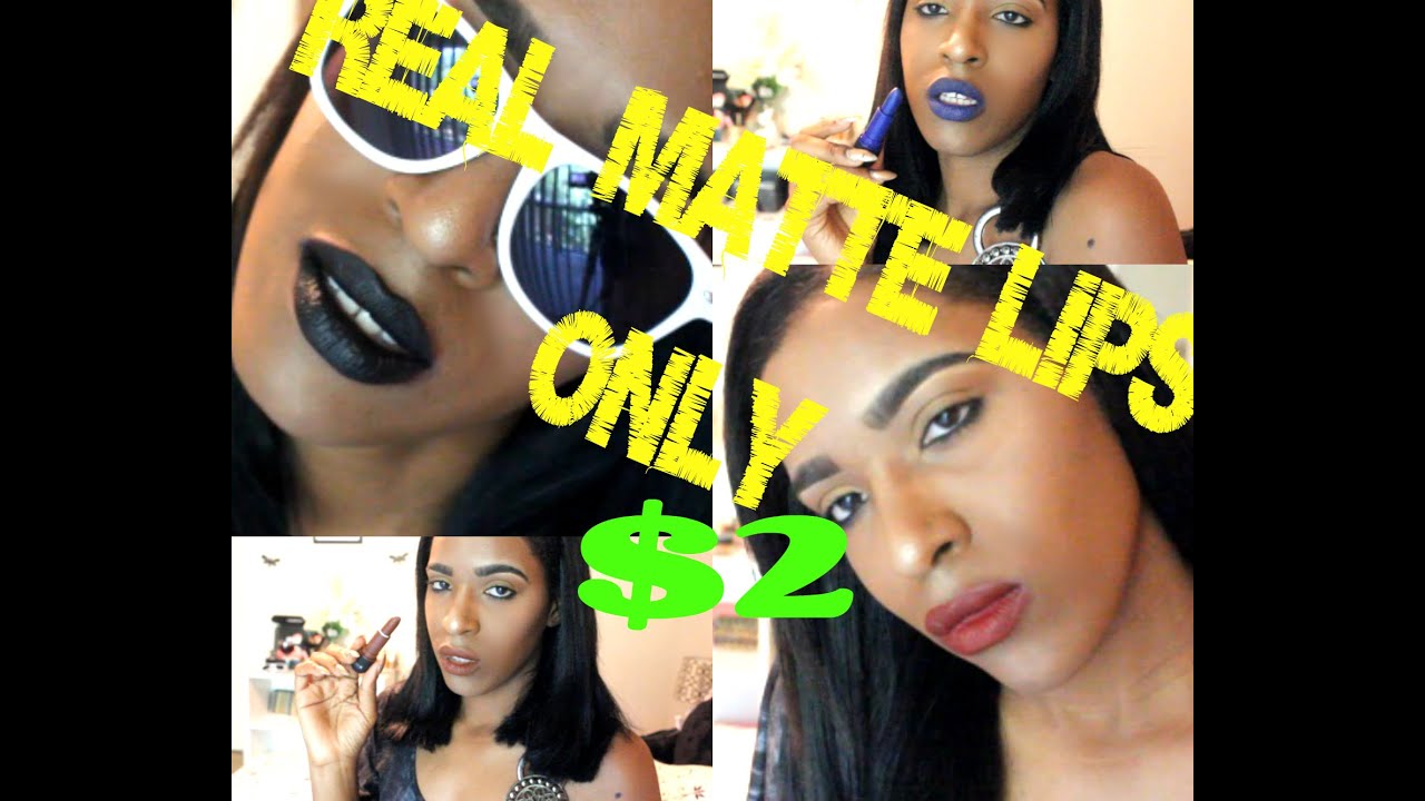$2 MATTE  BEST LIPSTICKS EVER TRUE MATTE NICKA K N' REVIEW Swatches 2016