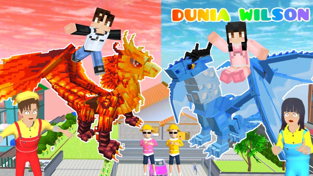 Yuta Mio Naik Titan Raksasa Naga Api Naga Air ❤️🤩 Minecraft