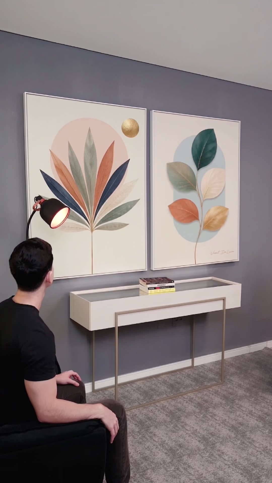 Vídeo de Quadro Abstrato Tropical Harmônico 2 Peças