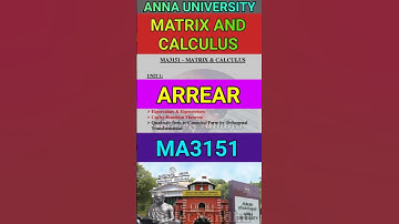 Anna University Matrix & Calculus Important Questions #shorts #matrixandcalculus #ma3151 #m1 #r2021