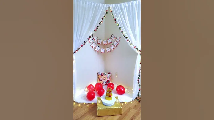 DIY  Surprise Birthday Canopy Decoration | Valentine Decoration  #Shorts #youtubeshorts