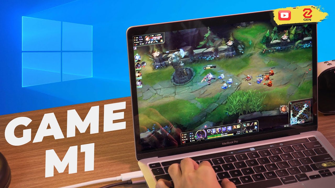 เกม macbook  2022  Thử chiến GAME NẶNG khi chạy Windows trên Macbook M1 | GENZ