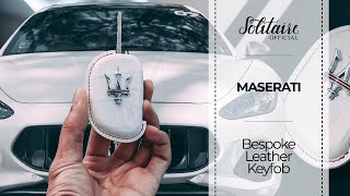 Bespoke White Crocodile Key Fob Cover for Maserati GT