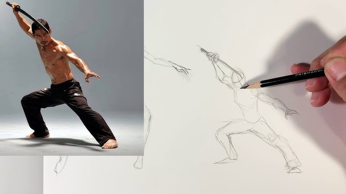 How Practice Figure Drawing from reference image - anatomy pose