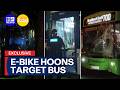 E-bike hoons target a Gold Coast bus leaving passengers terrified | 9 News Australia