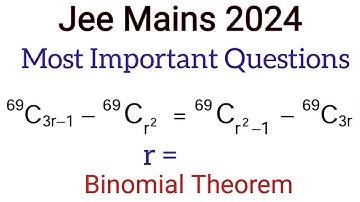 Jee Mains 2024 |Binomial Theorem Jee Mains 2024 Important Questions| Binomial Theorem Jee main pyq.