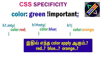 !important in css tamil | Specificity in css | How to Overwrite another css | Parallel Code