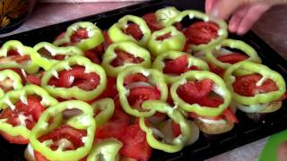 Баклажаны с овощами в духовке Баклажаны с овощами в духовке