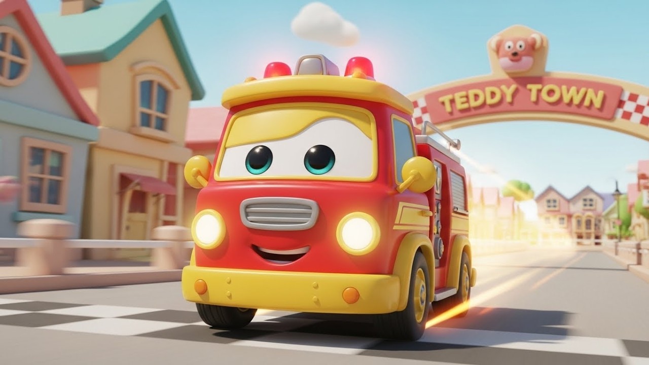 весёлая пожарная машина спасает городок тики-така 🚒🔥💦 | мультфильм для детей и весёлые приключения