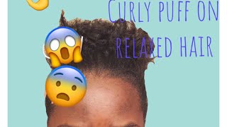 Curly Puff On Short Relaxed Hair