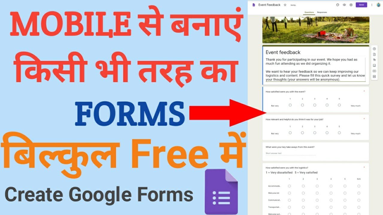 How to create google forms in Mobile | Full tutorial in hindi | - YouTube