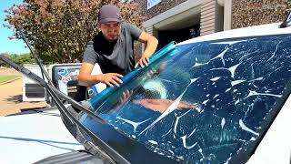 How To Apply Precut Front Windshield Window Tint on Truck by MotoShield Pro