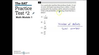 SAT Practice Test #2 Math Module 1 Problem #2