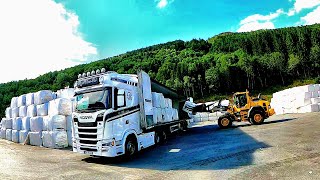 30 tons of cargo on Scania V8! Garbage loading process!