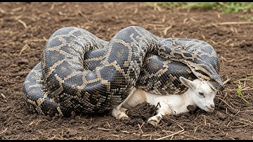 Giant Python Swallows Goats Whole Until Farmer Intervenes Dramatically #animalrescue #farmlife
