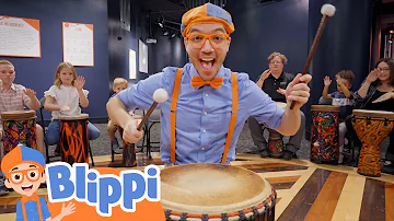 Blippi Plays Musical Instruments at Rhythm Discovery Center | Fun and Educational Videos for Kids