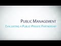 Lesson 3: Evaluating a Public-Private Partnership