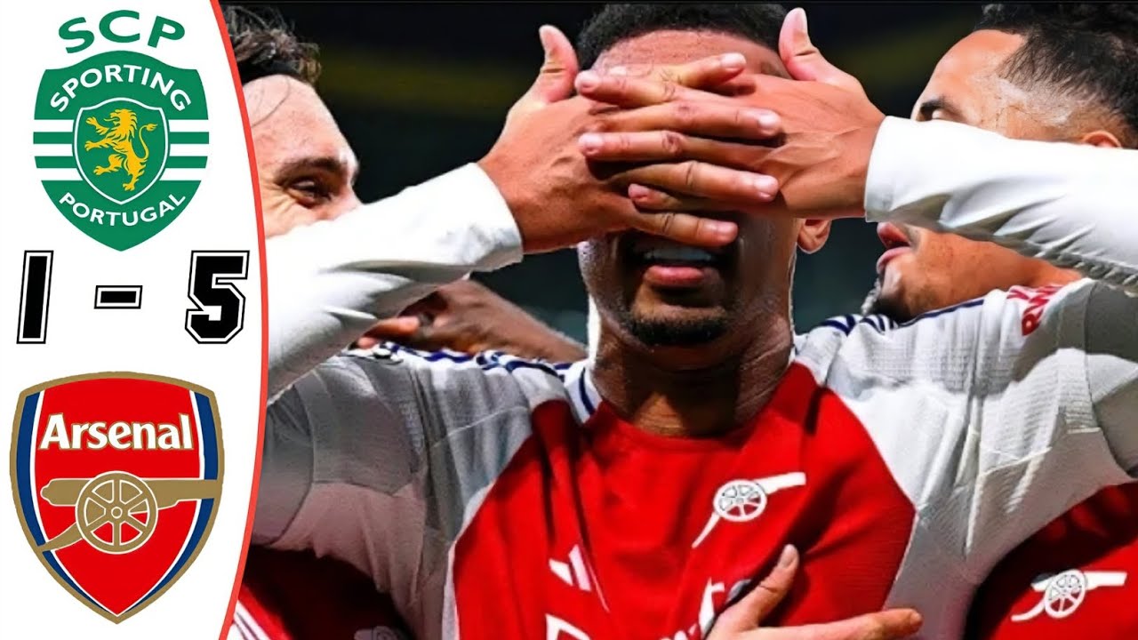 Sporting Lisbon VS Arsenal 1 - 5  highlights and all goals HD 2024