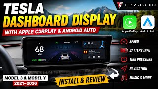 Tesla Dashboard Display with Apple CarPlay Model Y/3 (2021–2026) | Install & Review