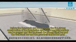 Buttress retaining wall construction animation