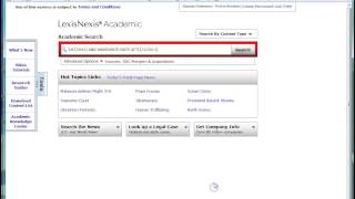 SDC M&A Search in LexisNexisAcademic