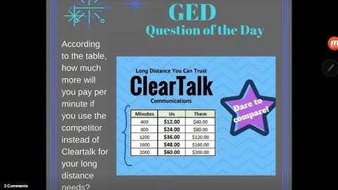 GED Math: Comparing Rates from Data Displays Example Problem 2