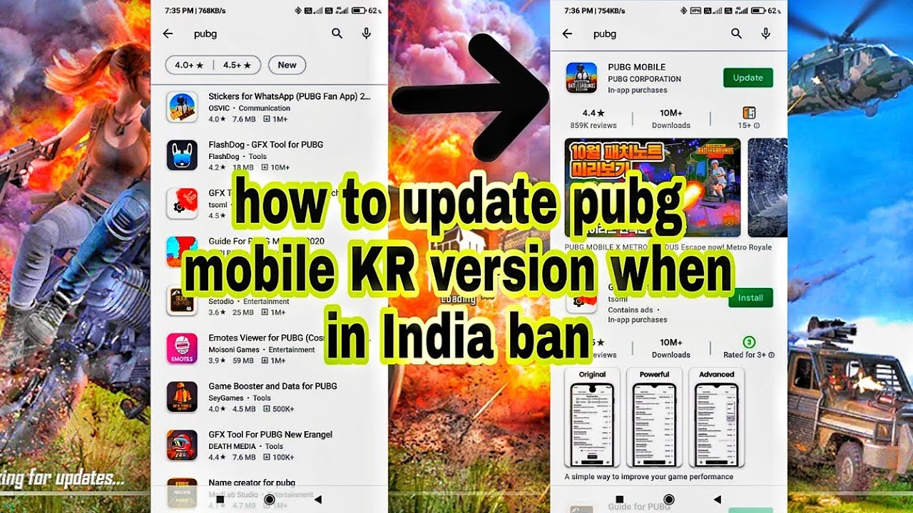 How to update PUBG MOBILE KR VERSION, {When in india
