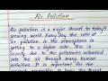Essay writing on air pollution in english || Air pollution essay in english