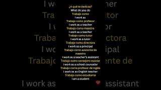 Learn Spanish with English Translation | Education Jobs in Spanish for Beginners