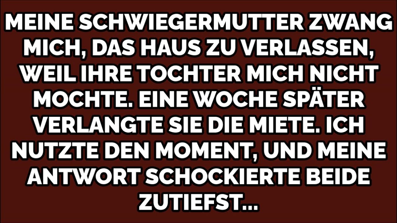 Meine Schwiegermutter warf mich raus, dann forderte sie Miete. Meine Antwort schockierte sie.
