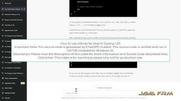 How to use infinite for loop in Golang 1.20
