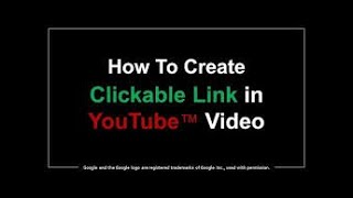 How to make a clickable link in a youtube comment section and Website