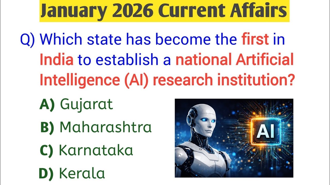 January 2026 Current Affairs | Monthly GK Quiz | 10 Important Questions ...