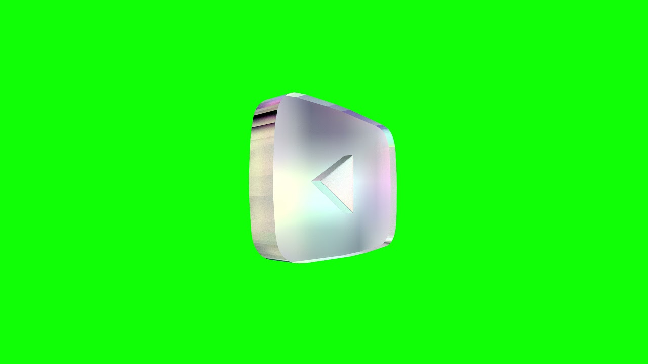 [4K] YouTube Silver Play Button - Green Screen