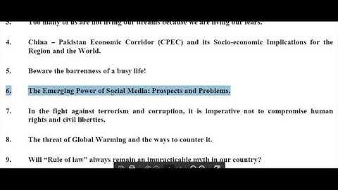 FPSC Descriptive test preparation syllabus pattern 2019