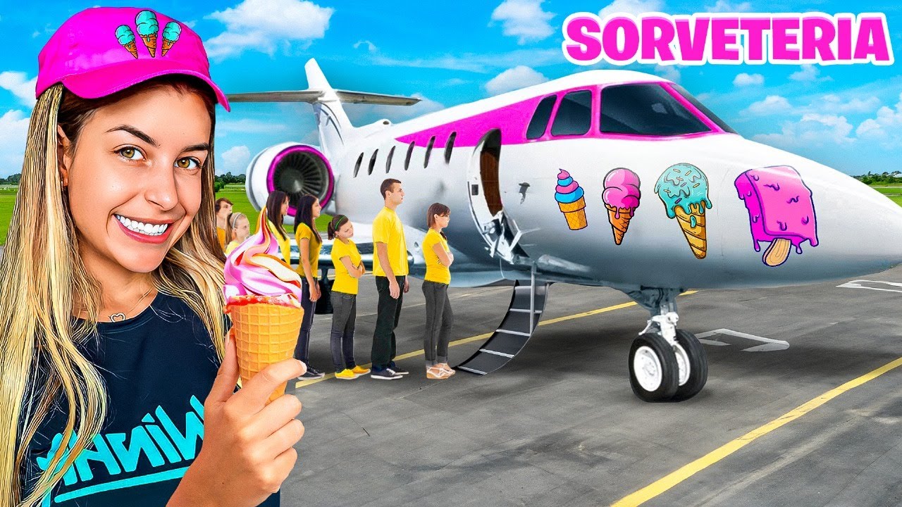 Transformei meu avião em sorveteria e atendi clientes de verdade — foi absurdo!!