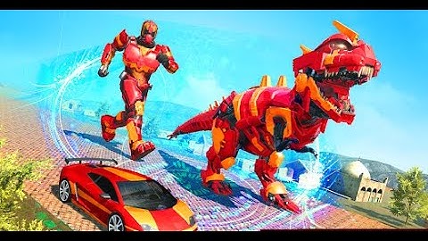 Angry Dino Robot Car Transform | Rescue City Dino Robot Android GamePlay | By Game Crazy