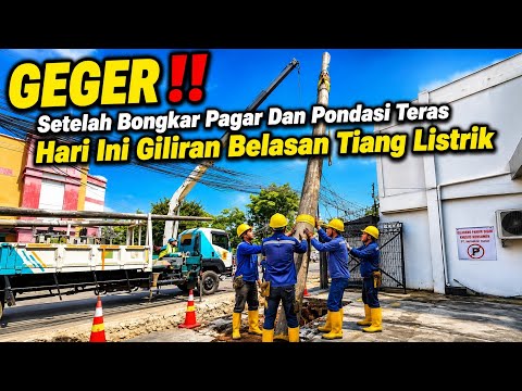 DEMOLISHING AGAIN‼️Yesterday The Fence And Terrace Foundation, Today Over A Dozen Utility Poles A...
