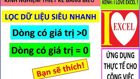 LỌC DỮ LIỆU SIÊU NHANH - DÒNG CÓ DỮ LIỆU - DÒNG TRỐNG - HÀM IF & COUNTIF (ILOVEEXCEL)
