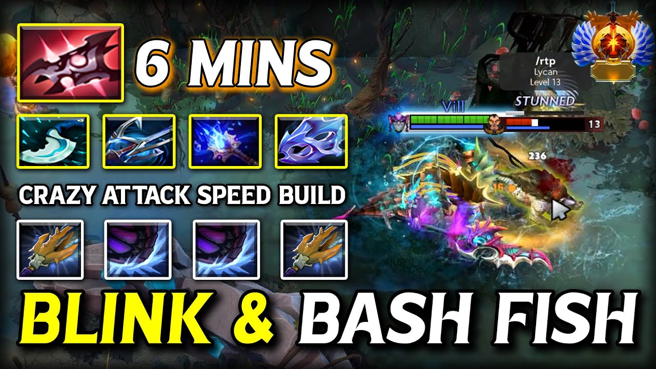 AGGRESSIVE BLINK & BASH FISH MID Slardar | 6Mins Armlet + Harpoon Build | Crazy Attack Speed Dota 2🔥
