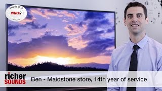 Samsung Wireless Multiroom Curved Sound Bar 4.1ch 320W Wireless Subwoofer (HW-J7501R/ZA) Samsung HWJ7500 - wireless curved soundbar | Richer Sounds