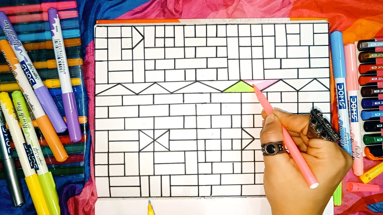 Relaxing ASMR Block Color Therapy 🎨 | Satisfying Sketch Pen Sounds
