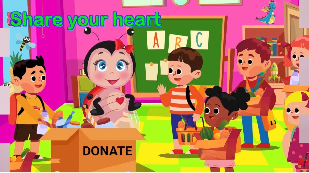 🎶"SHARE YOUR HEART"❤️BE A BETTER YOU #toddler #preschool 📚🖍🧸@Lucky Ladybug Official Kids Channel