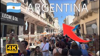 🇦🇷 [4K] Exploring San Telmo Market in Summer 2024 Buenos Aires, Argentina 🚶‍♂️ Scenic Walking Tour