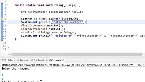 Add two numbers in Java using Eclipse #Generic #Scanner #Esclipse