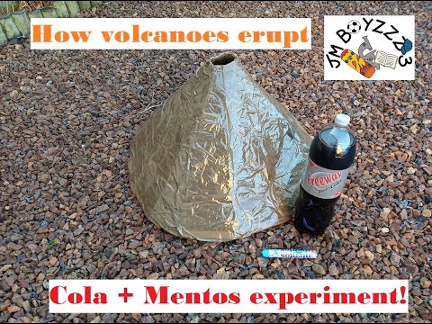 How Volcanoes Erupt - Cola + Mentos experiment (Science for Kids; Chemistry; Physics)