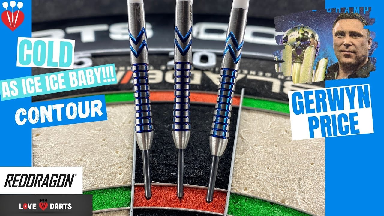 Red Dragon Gerwyn Price Iceman Contour | Fléchettes Tungstène 90% Professionnelles 23g Avec Vols & Tiges Nitrotech