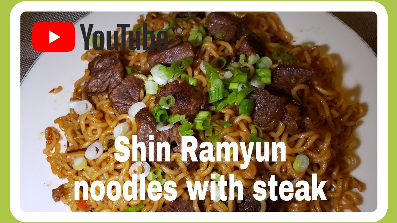 How to cook Shin Ramyun noodles with steak/delicious, simple and easy ...